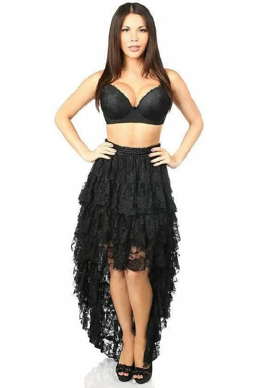 Microfiber corsets for a lightweight optionBlack High Low Lace Skirt