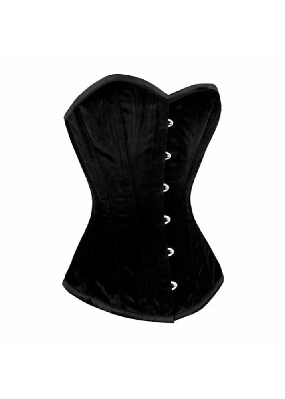 Halloween - themed corsets for a spooky costumeJini Elegant Black Velvet Overbust Corset