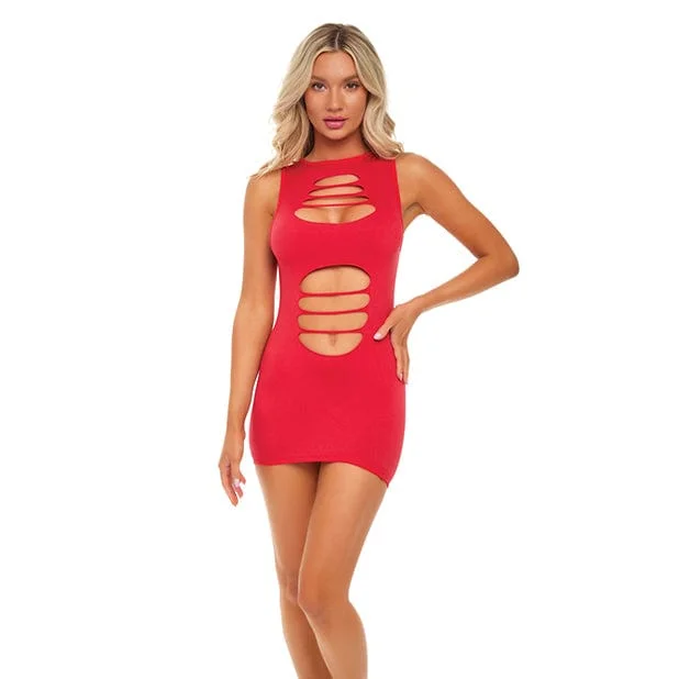 Pink Lipstick - Can't Commit Shredded Dress Costume (Red)