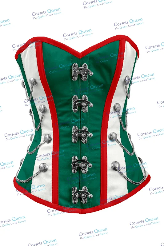 Anti - chafe bustiers for comfortable movementMacray Steel Boned Overbust Christmas Special Corset