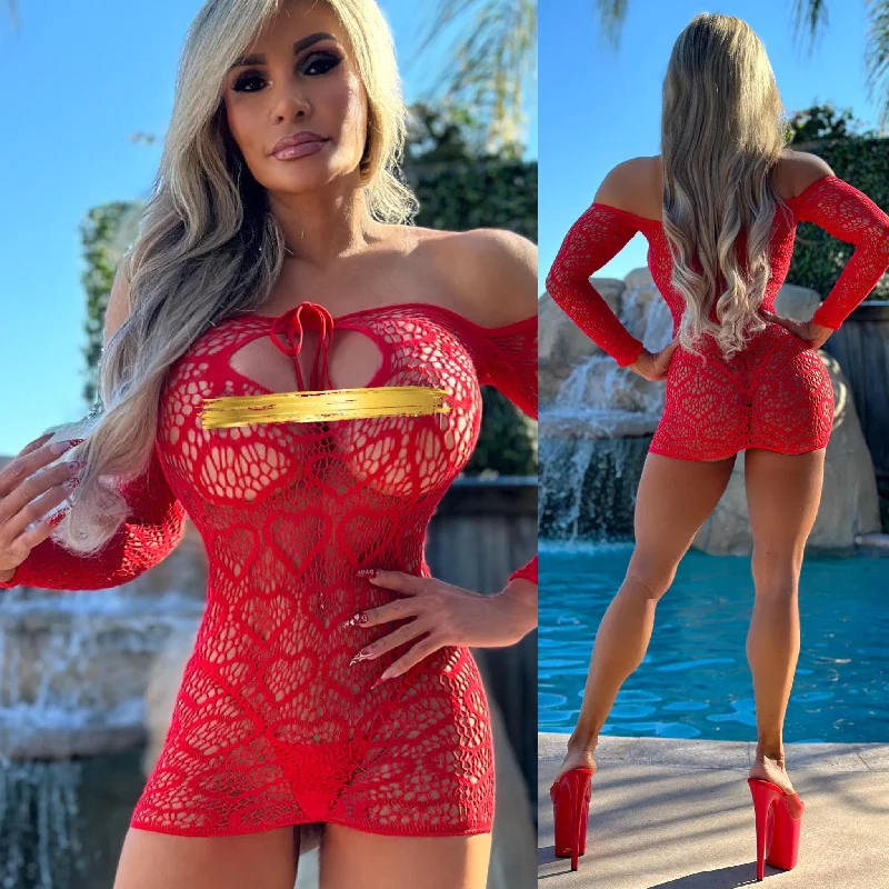 Mermaid - style sexy gowns for a glamorous effectConnie's "RED LIGHT DISTRICT MINI" Sinfully EXPOSED Extreme Stretch See Thru Lingerie Mini Dress