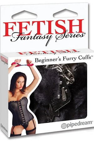 Women's Silk Lingerie SetsBlack Beginners Furry Cuffs