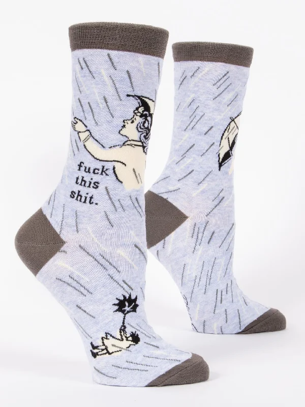 Women's anti - odor socks for long - day freshnessFuck This Shit W-Crew Socks