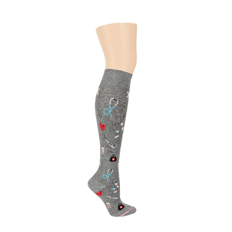 Women's leather - look socks for an edgy styleMedical Icons | Knee-High Compression Socks For Women