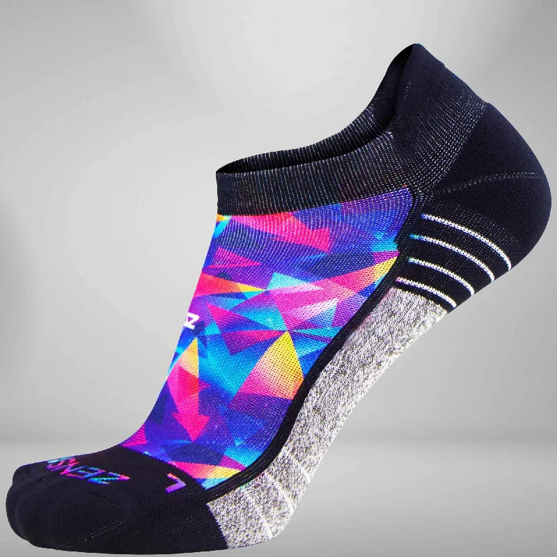 Women's cushioned sole socks for shock absorptionRetro Triangles Socks (No Show)